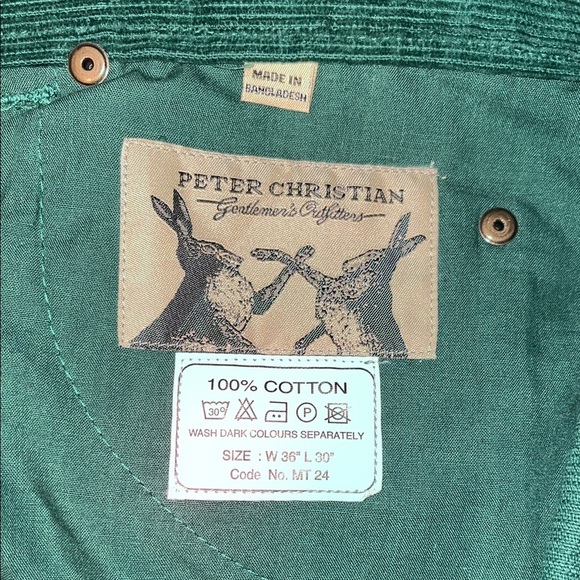 NWT - Peter Christian - Men's Emerald Flat Front Corduroy Pants - Size 36 x 30 - Picture 6 of 11